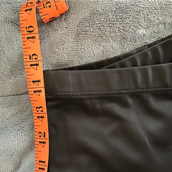 Black Faux Leather Pants — Smooth Finish wide legs size Large/XL NWOT - Picture 4 of 6